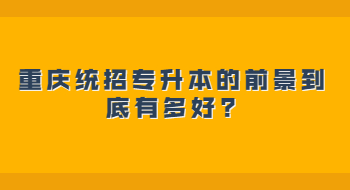 重庆统招专升本的前景到底有多好?