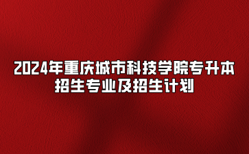 2024年重庆城市科技学院专升本招生专业及招生计划