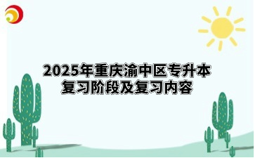 2025年重庆渝中区专升本复习阶段及复习内容